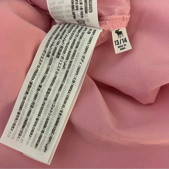 Abercrombie & Fitch Pink Layered Tiered Maxi Prairie Dress Pockets Juniors 13/14 - Picture 4 of 10